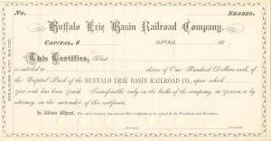 Buffalo Erie Basin Railroad Co. - Stock Certificate